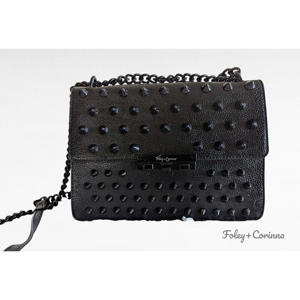 Foley + Corinna Skyline Bandit Studded Leather Crossbody Chain Bag